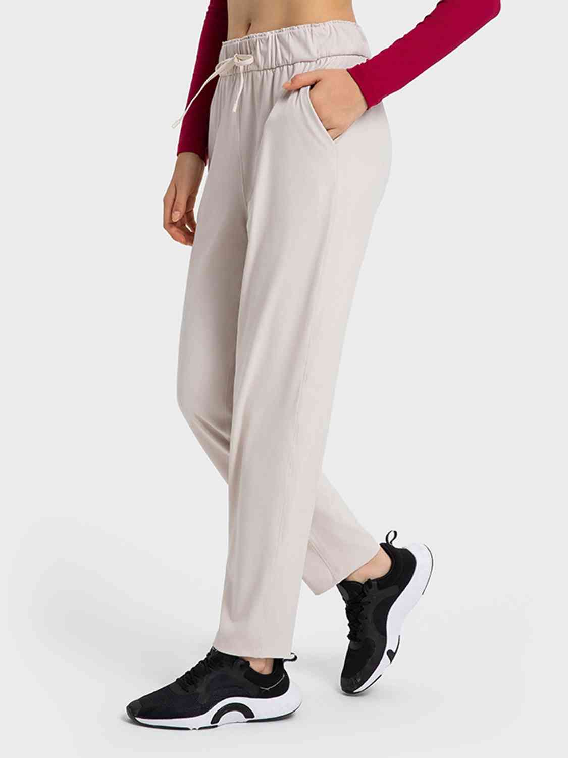 Drawstring Sport Pants with Pockets